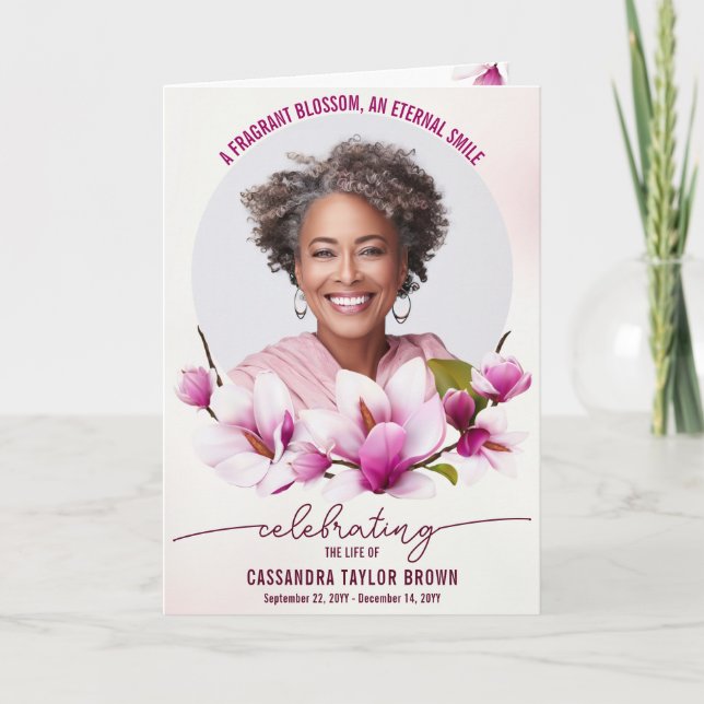 Programa de Funeral Floral Rosa Magnólia Dobrado (Frente)