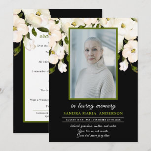 Programa de Funeral Memorial Floral Rosa Negra Fot