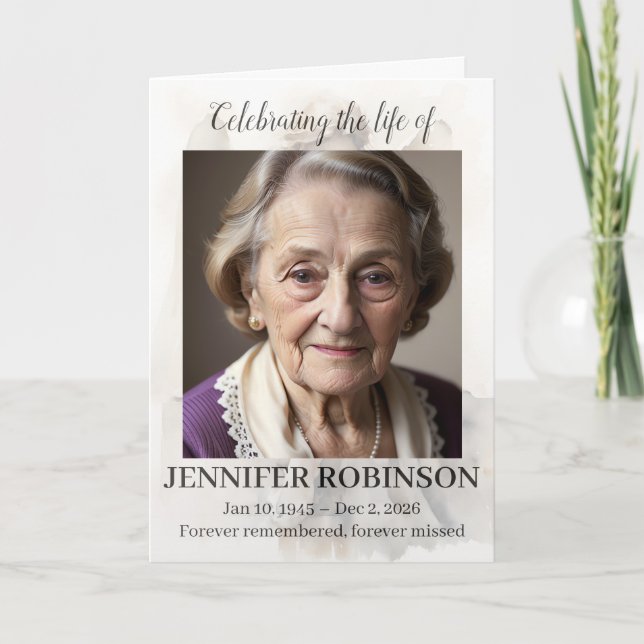 Programa de Funeral Serviço Memorial Anjo Elegante (Frente)