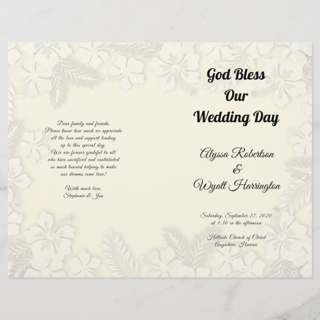 Programa de Grande Cerimônia de Casamento das Flor (Frente)