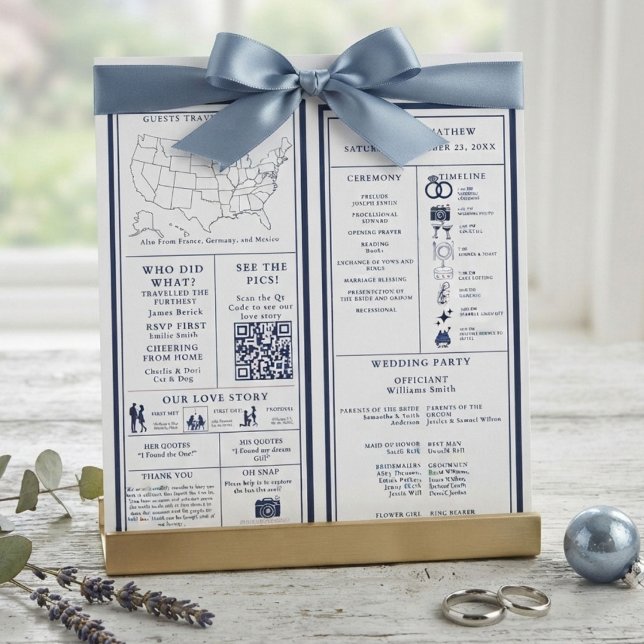Programa de Infográfico de Casamento Azul Marinho (Criador carregado)