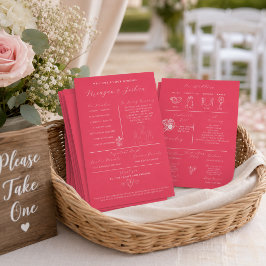 Programa de Infográfico de Casamento Rosa Moderno