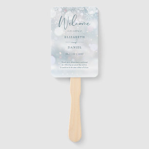 Programa de Leque de Mão para Casamento com Neve d