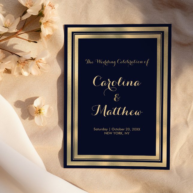 Programa de luxo moderno e sofisticado em azul mar (Luxury stylish modern navy blue gold Program )