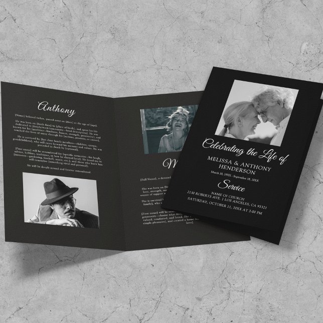 Programa de Memorial de Foto Preto e Branco para 2 (Criador carregado)