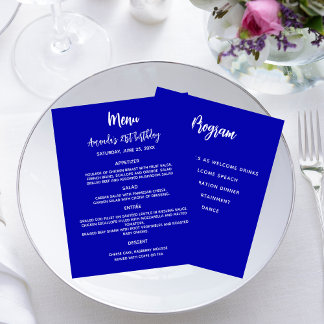 Programa de menus - orçamento branco azul real