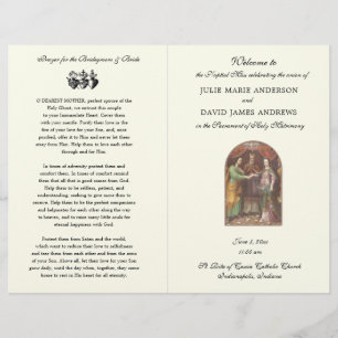 Programa de Missa de Casamento Católica Elegante