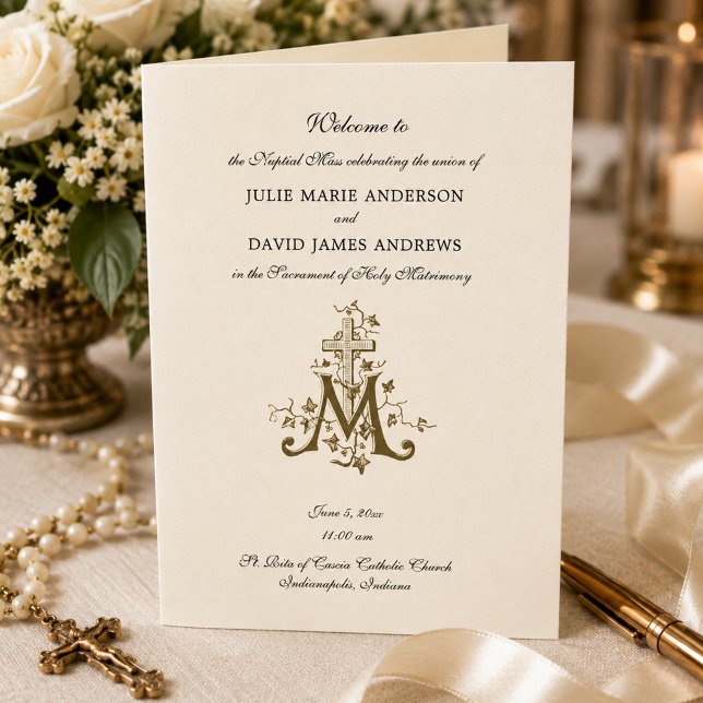 Programa de Missa de Casamento Católico Religioso  (Criador carregado)