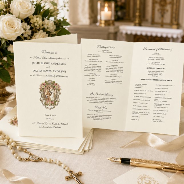 Programa de Missa Latina de Casamento Católico Ele (Criador carregado)