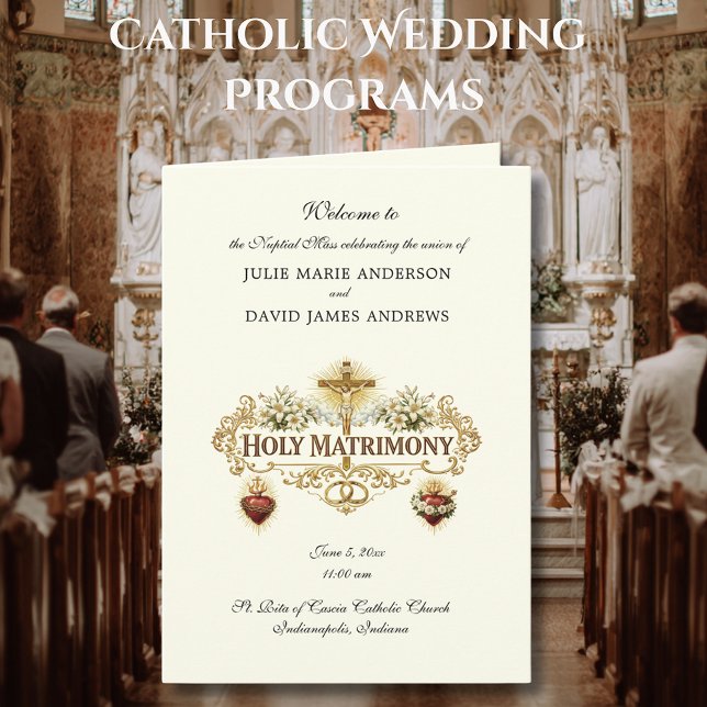 Programa de Missa Latina de Casamento Católico Tra (Criador carregado)