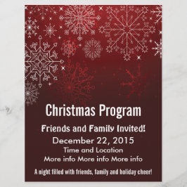 Programa de Natal Red Snowflakes Flyer