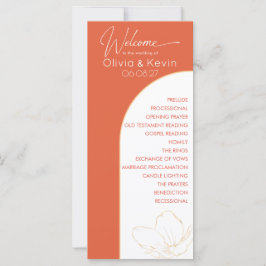 Programa de núpcias arcaicas em laranja brilhante 