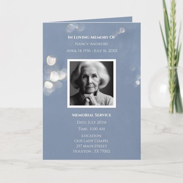 Programa de Obituários do Memorial Funeral da cinz (Frente)