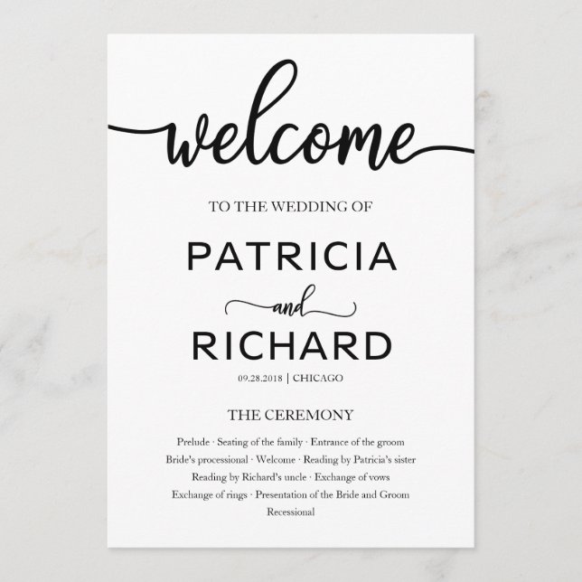 Programa de Ordem de Serviço de Cerimônia de Casam (Frente)