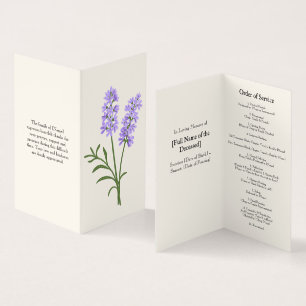 Programa de Ordem Funeral de Lavanda Elegante