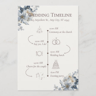 Programa de Parte do Casamento e Cronologia em Flo