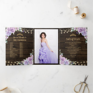 Programa de Quinceañera da Floresta Encantada Roxa