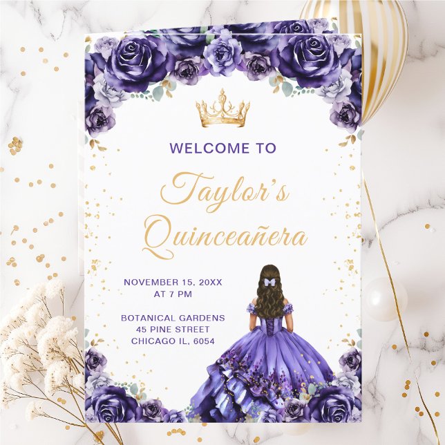 Programa de Quinceañera da Princesa Floral Roxa Es (Criador carregado)