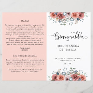 Programa de Quinceanera Floral Espanhol, Escamudo