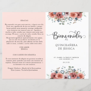 Programa de Quinceanera Floral Espanhol, Escamudo