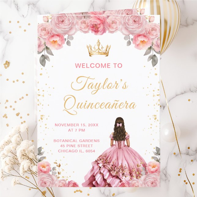 Programa de Quinceañera Floral Princesa Rosa Empoe (Criador carregado)