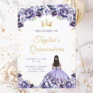 Programa de Quinceañera Floral Princesa Roxo empoe