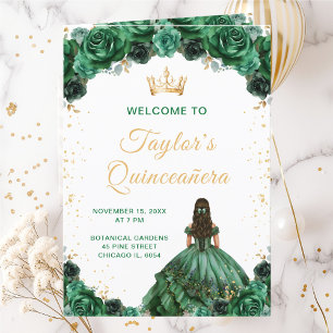 Programa de Quinceañera Floral Princesa Verde Escu