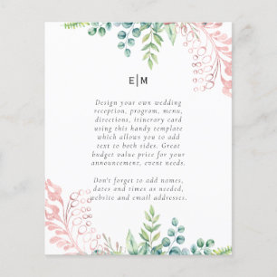 Programa de Recepção de casamento Rosegold Green