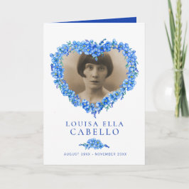 Programa de serviço de funeral azul esqueça-me-not