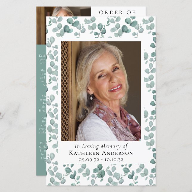 PROGRAMA DE SERVIÇO FOTOGRÁFICO COM EUCALIPTO PARA (Frente/Verso)