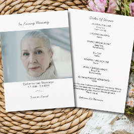 Programa de Serviço Funerário Elegante Com Foto