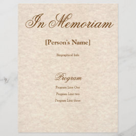 Programa de Serviço Memorial com Texto Personaliza