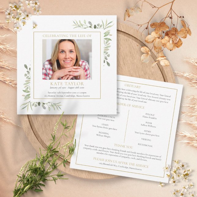 Programa de Serviço Memorial de Funeral de Folhage (Criador carregado)