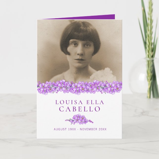 Programa de serviços funerários, esqueço-me-nots r (Frente)