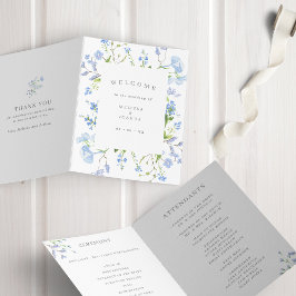 Programa Deleidade de Casamento Floral de Cor Azul