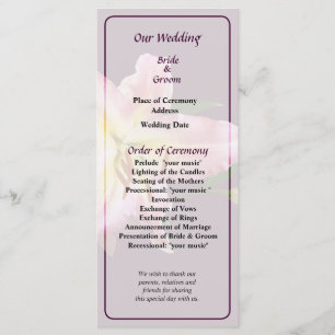 Programa Delicado de Casamento de Lírios Rosa