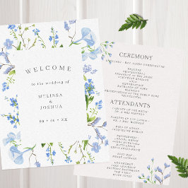Programa Delicar Azul Aquarela Floral Casamento Floral