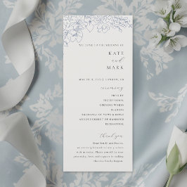 Programa Delicate Blue Floral Wedding