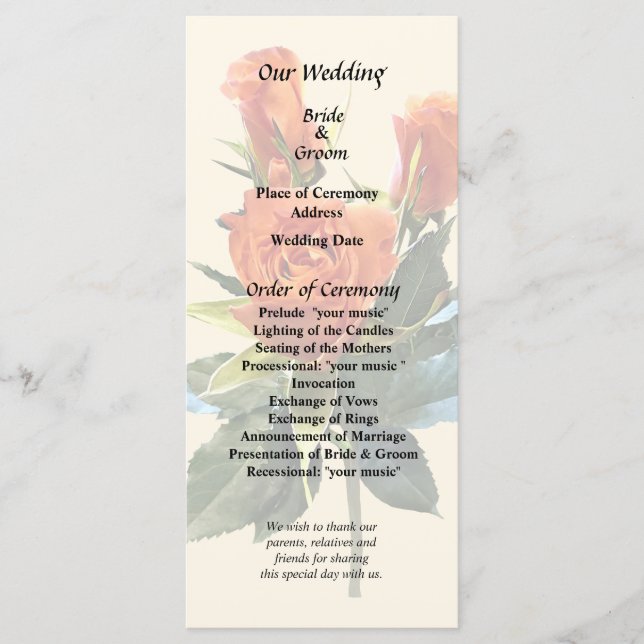 Programa Delicate Orange Rosebuds Wedds (Frente)