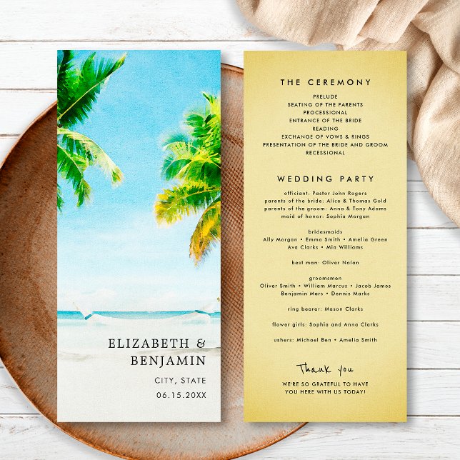 Programa Destino de Casamento Retro Tropical Praia Palmeira (Criador carregado)