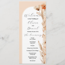 Programa Detalhes do Cardápio de Casamento Floral Boho Ceri