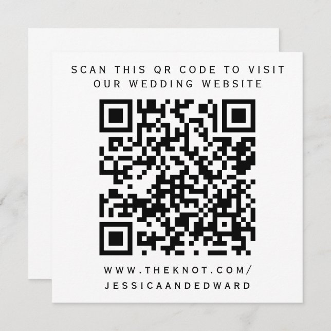 Programa Detalhes do Casamento Código Qr Simples Chic Preto (Frente/Verso)