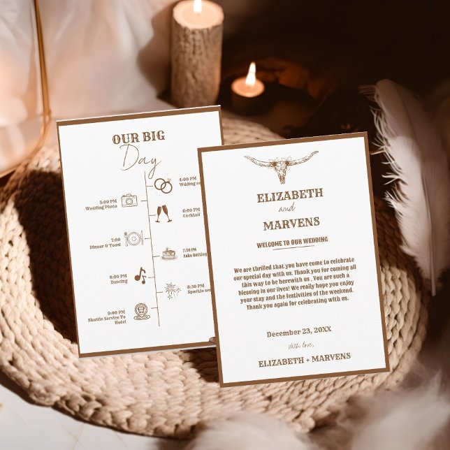 Programa Dia de casamento do Cowboy Ocidental Eventos Crono (Criador carregado)