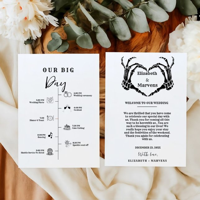 Programa Dia de casamento Gótico do Halloween Eventos Crono (Criador carregado)