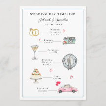 Dia de casamento ilustrado com aquarela fofa