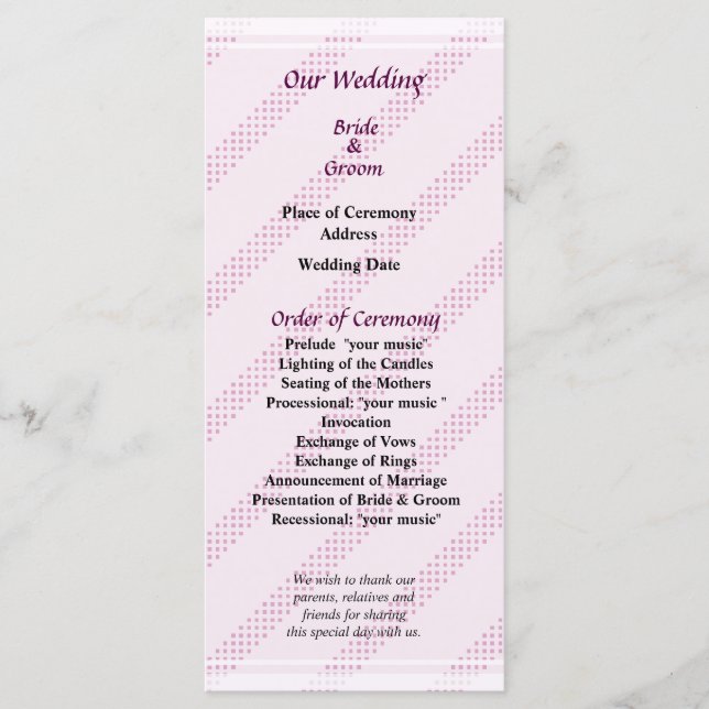 Programa Diagonal Stripes Casamento (Frente)