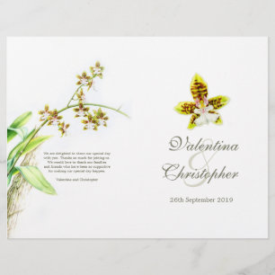 Programa do casamento da flor da orquídea da arte