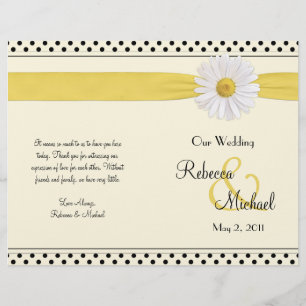 Programa do casamento das bolinhas da margarida de