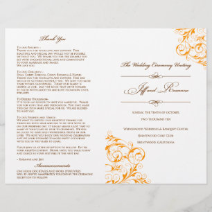 Programa do casamento de Roxanne
