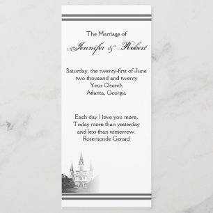 Programa do casamento do destino de Nova Orleães